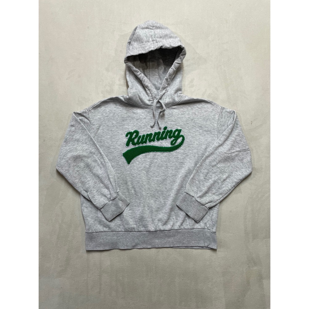 HM Women Gray Running Graphic Hoodie Sweatshirt Small O/N 269376 P/N 1033155 4